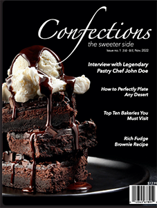 Front cover of my food magazine concept. It's titled Confections.