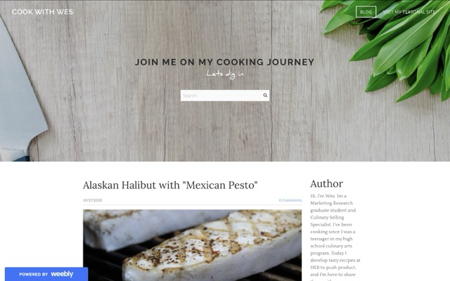 the landing page of a website with a recipe for halibut
