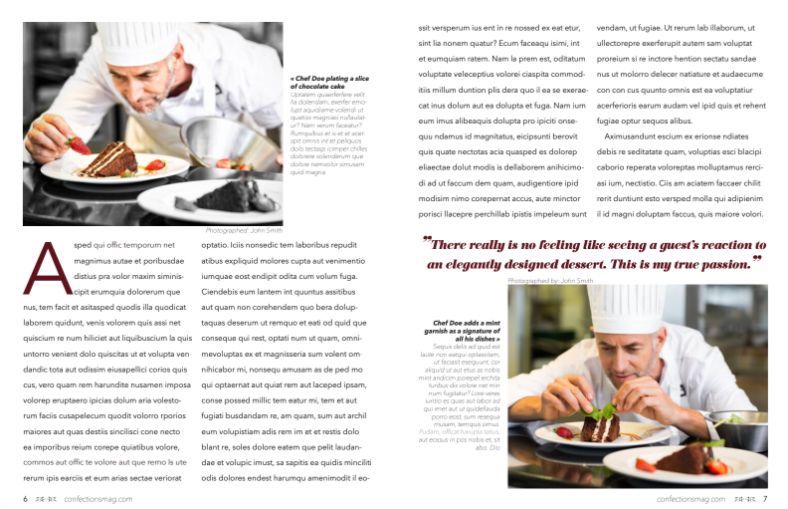 a magazine article featuring an interview with a chef