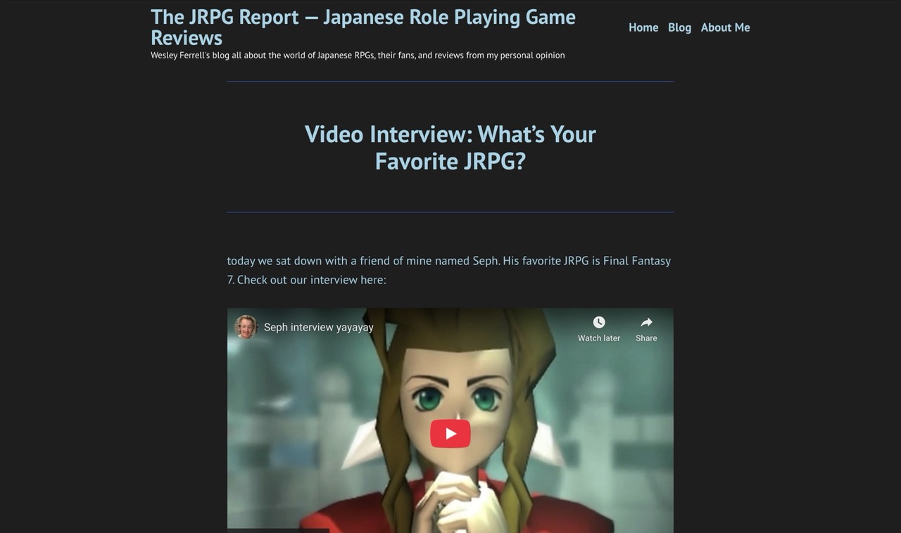 an article with an embedded video interview