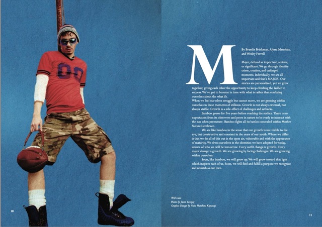 magazine pages with a letter from the editor and a table of contents