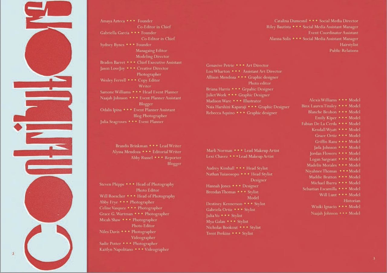 a magazine article with an image in the center across both pages