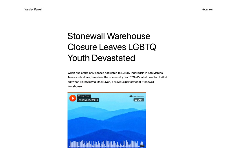 an article hosting an audio interview about the cloure of a San Marcos gay bar