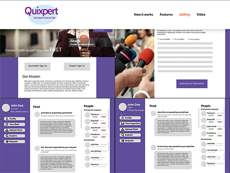 Screenshot of my gallery section of the quixpert site.